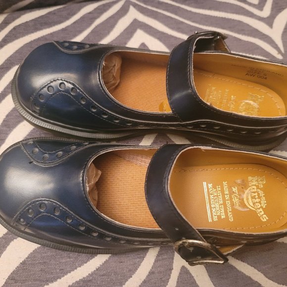 Blue Dr. Martens MIE Vintage Brogue Detail Mary Janes SIZE UK 5 US 7 - Picture 7 of 16